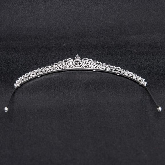 Cubic Zirconia Bridal Tiara Copper Platinum Plated Wedding Hair Accessory